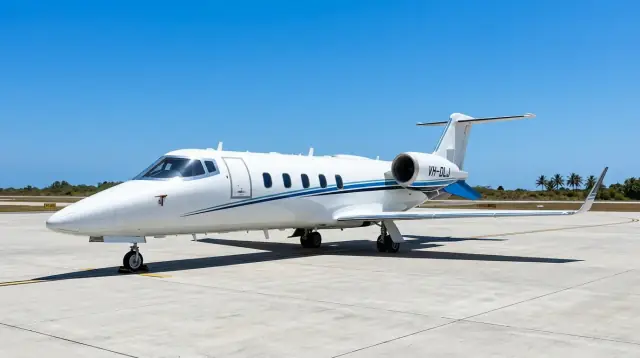 Red Dot Air Ambulance Bombardier Learjet 60 VH-OLJ on the tarmac